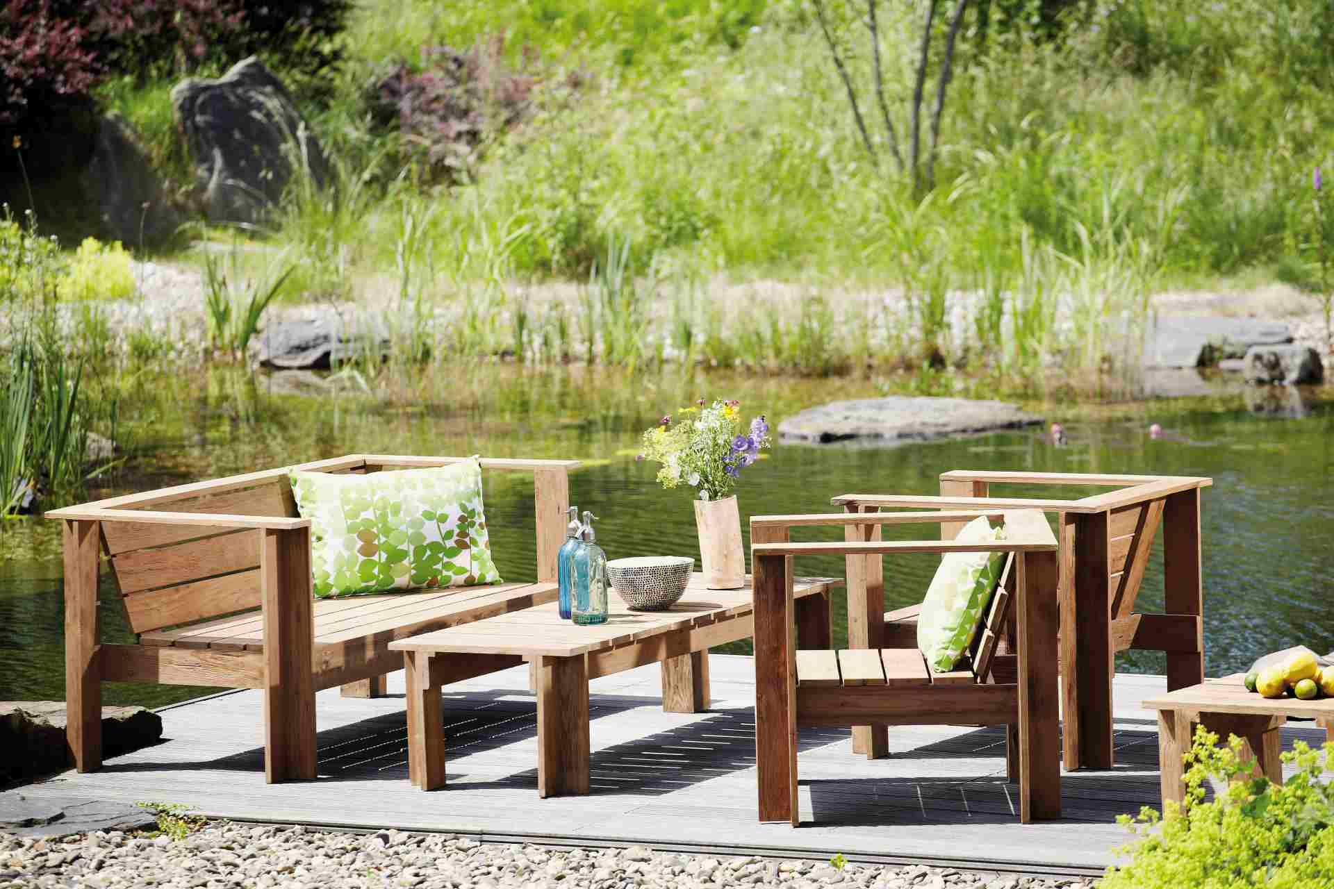 Lounge Batten Sessel aus recyceltem Teakholz