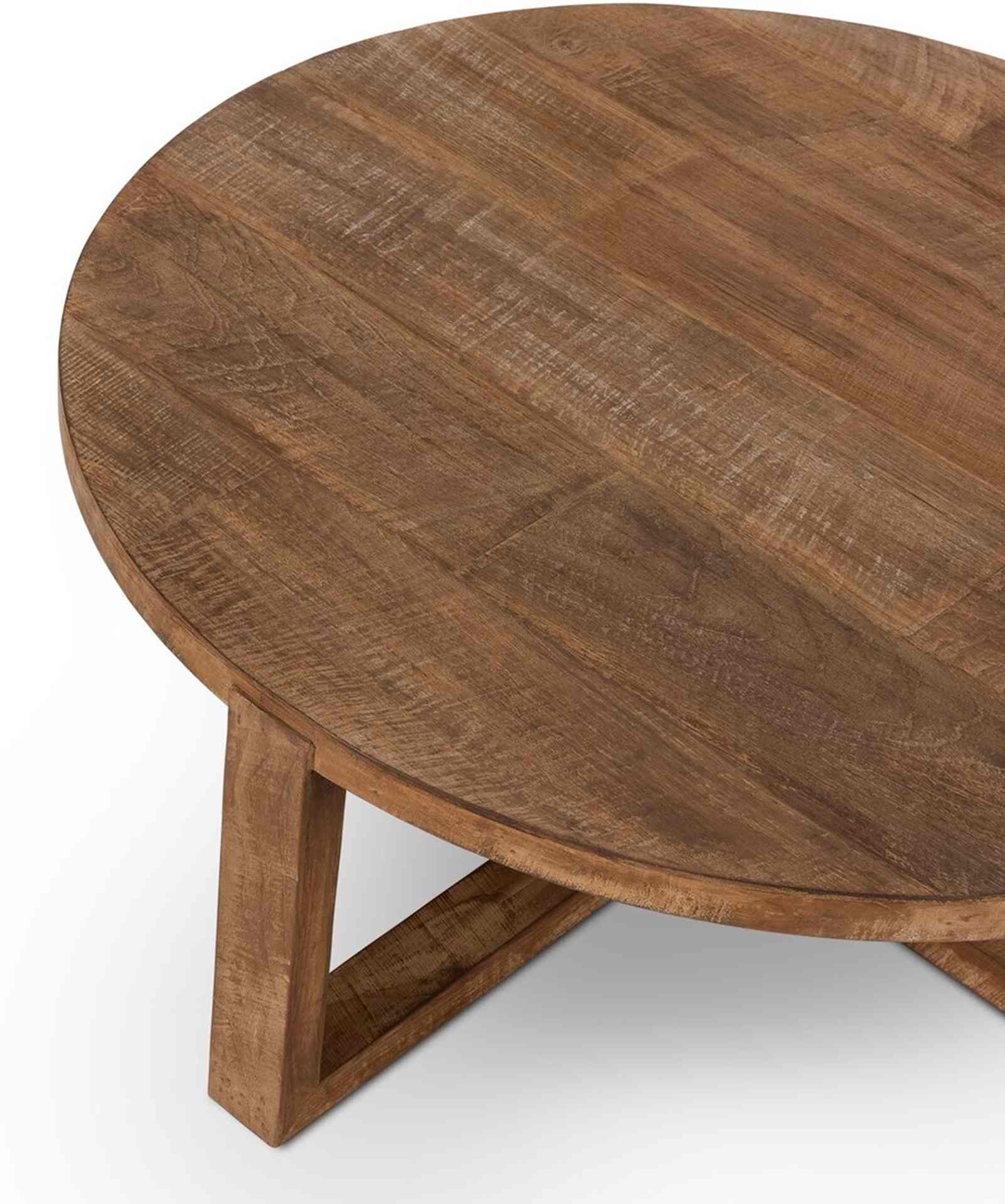 Couchtisch Classic Rund aus recyceltem Teakholz