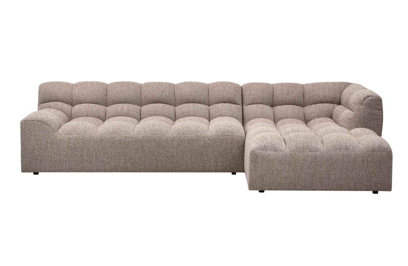 Chaiselongue Allure aus Melange-Stoff Rechts, Beige