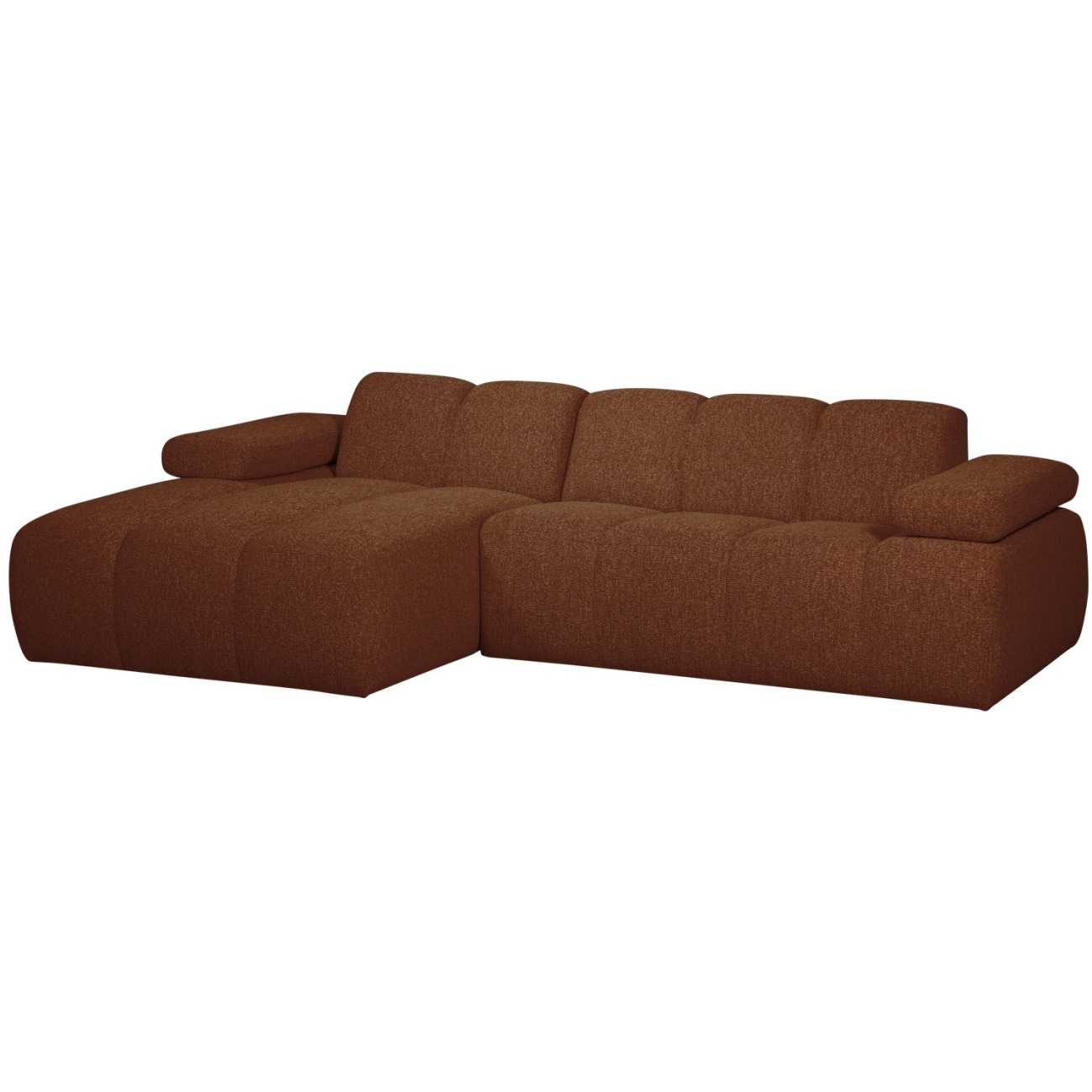 Chaiselongue Mojo aus Boucle-Stoff Links, Rostbraun