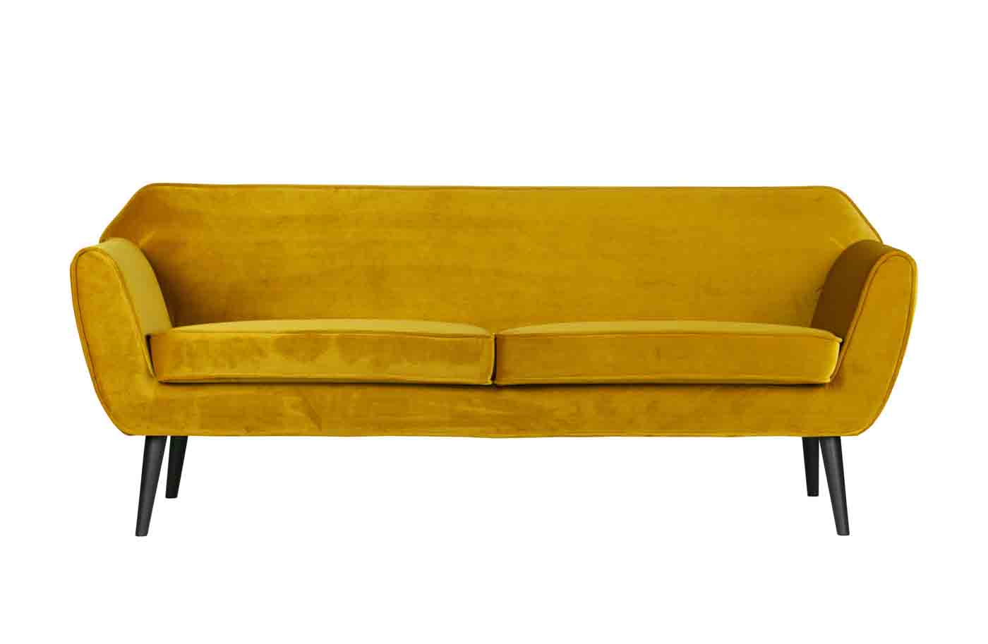 Sofa Rocco Samt, 187cm Gelb