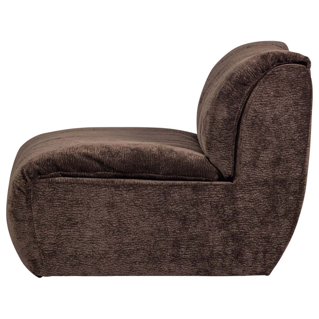 Sessel Baggy aus 3D-Chenille-Stoff, Dunkelbraun