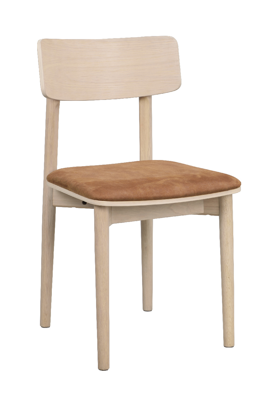 Stuhl Wolcott 2er Set, Eiche Whitewash / Braun