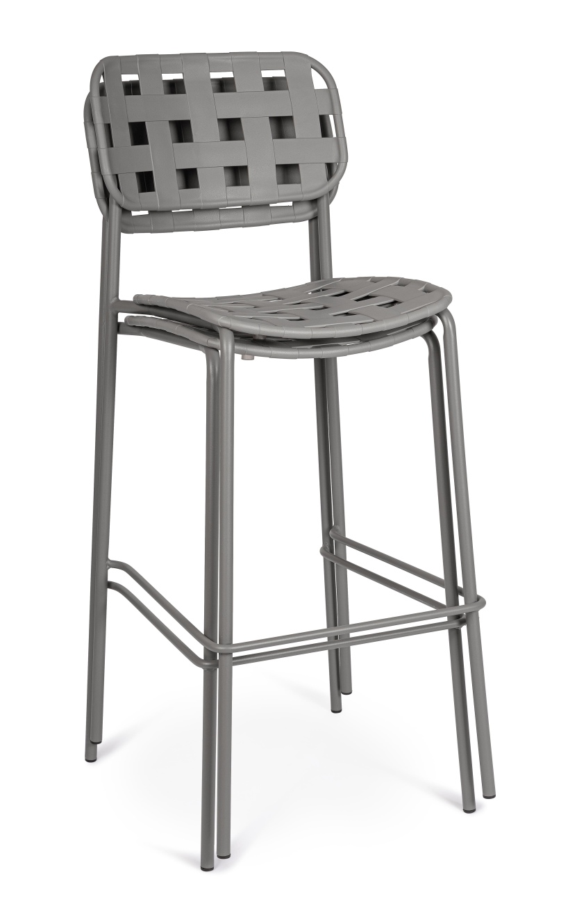 Gartenbarhocker Clover aus Metall, Grau