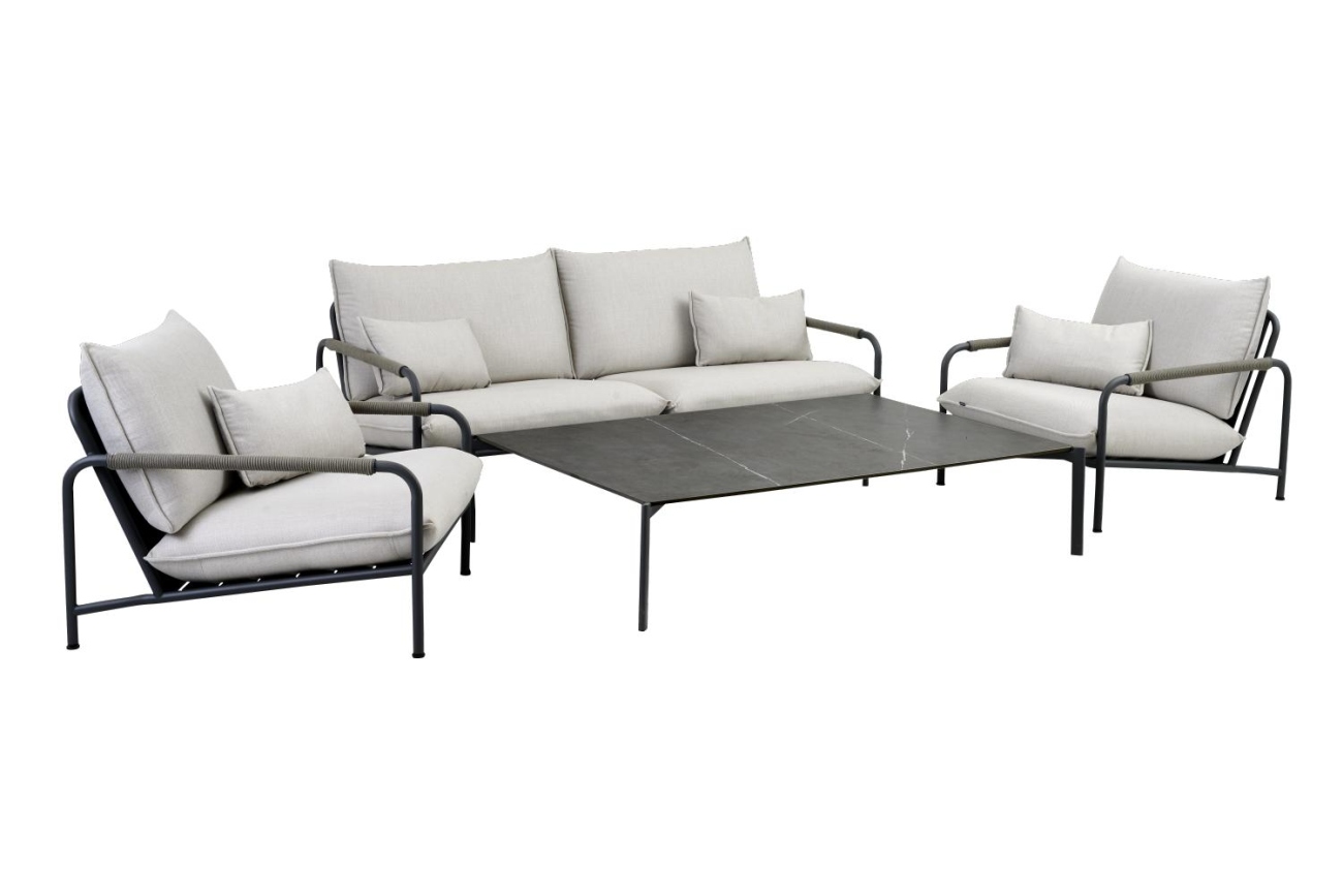 Gartencouchtisch Hallavara 162x112 cm, Schwarz