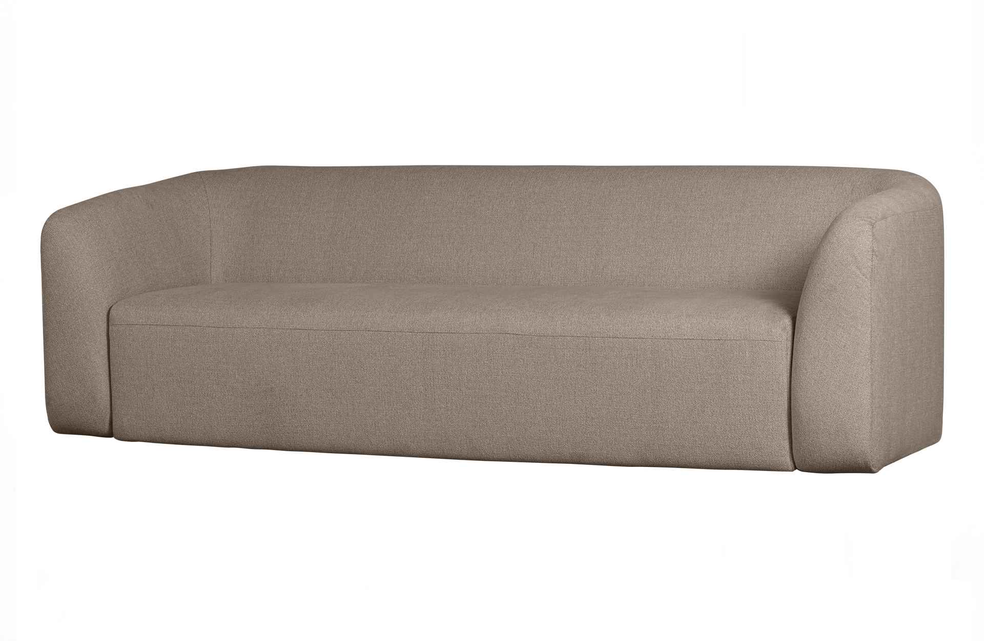 3-Sitzer Sofa Sloping aus Stoff, Hellbraun