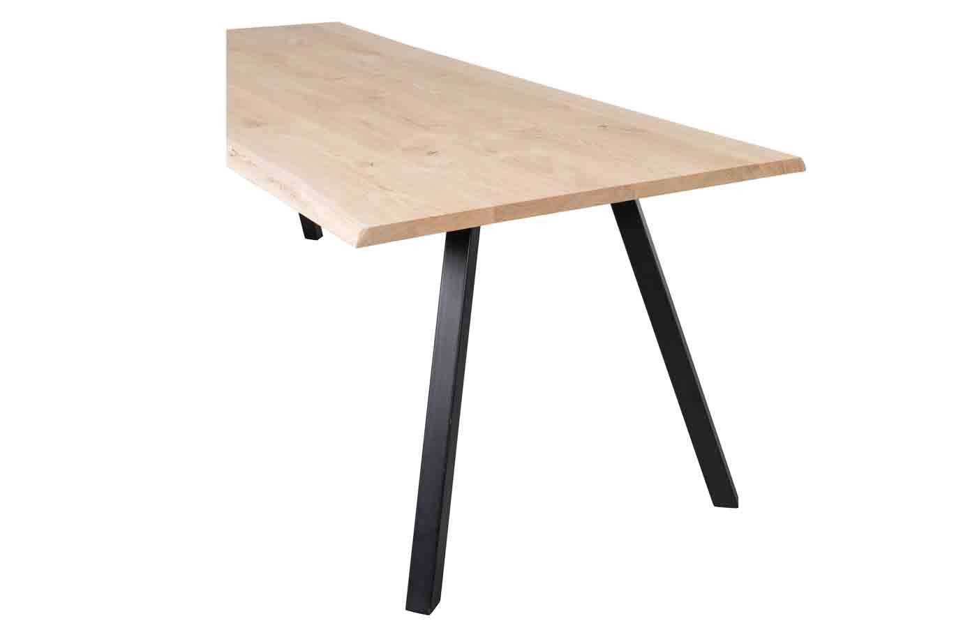 Esstisch Tablo Eiche Baumkante mit SQU-Gestell, 160 cm