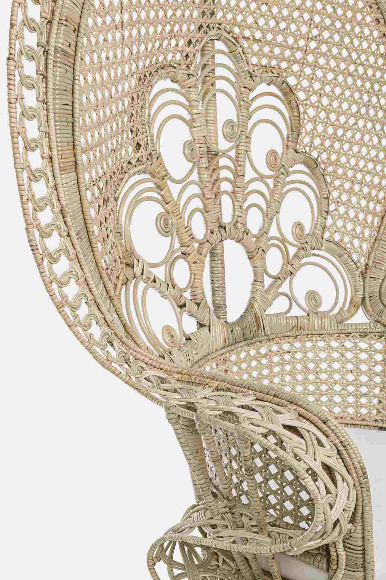 Sessel Peacock aus Rattan, Natur