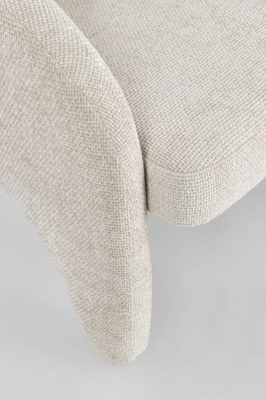 Sessel Junko aus Stoff mit Armlehnen, Dove