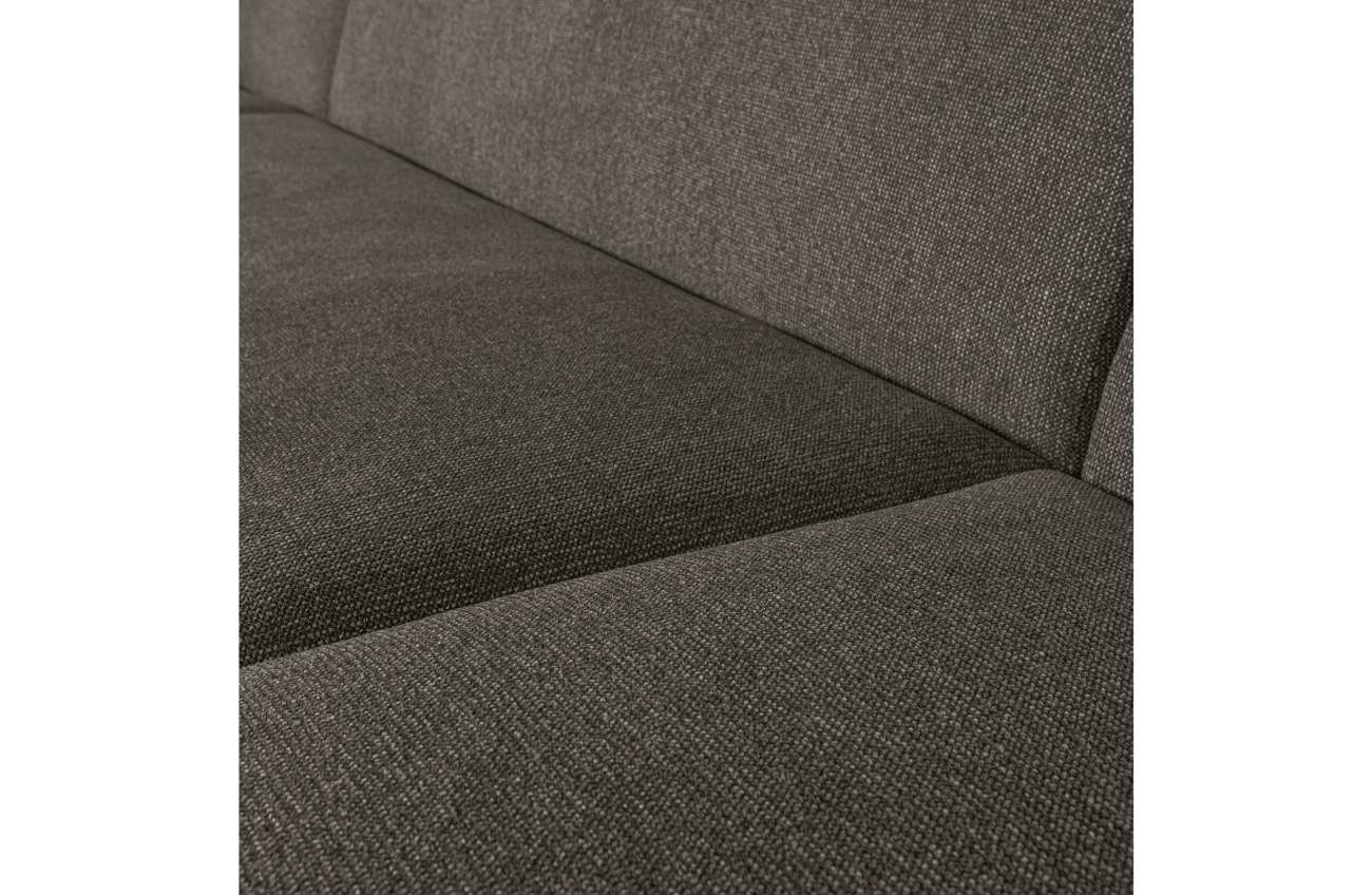 Sofa Sloping U-Form aus Melange-Stoff, Dunkelgrau