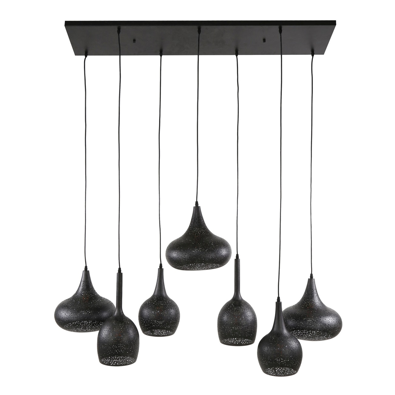 Hängeleuchte Neptune, 7-flammig - Metall Artic-Schwarz, inkl. LED