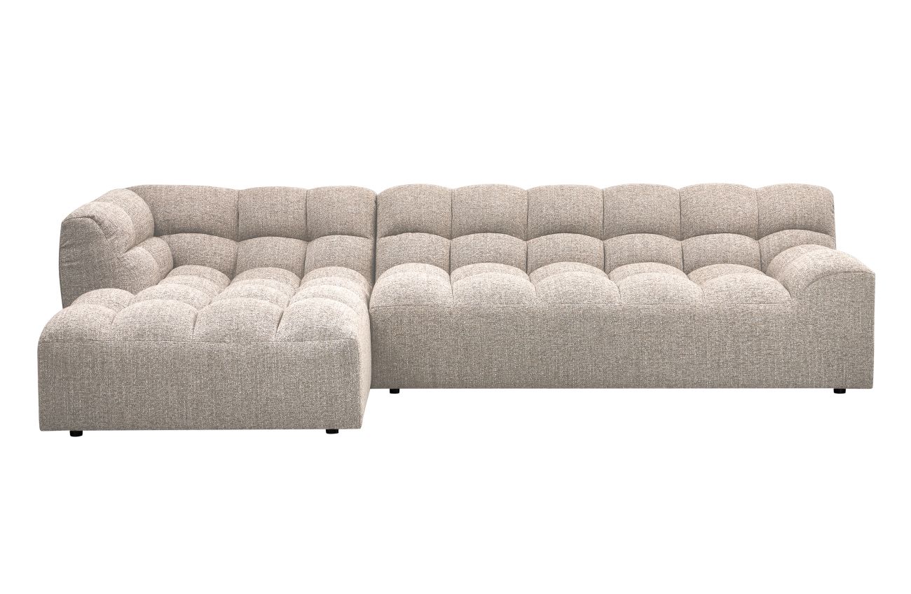 Chaiselongue Allure aus Melange-Stoff Links, Natur