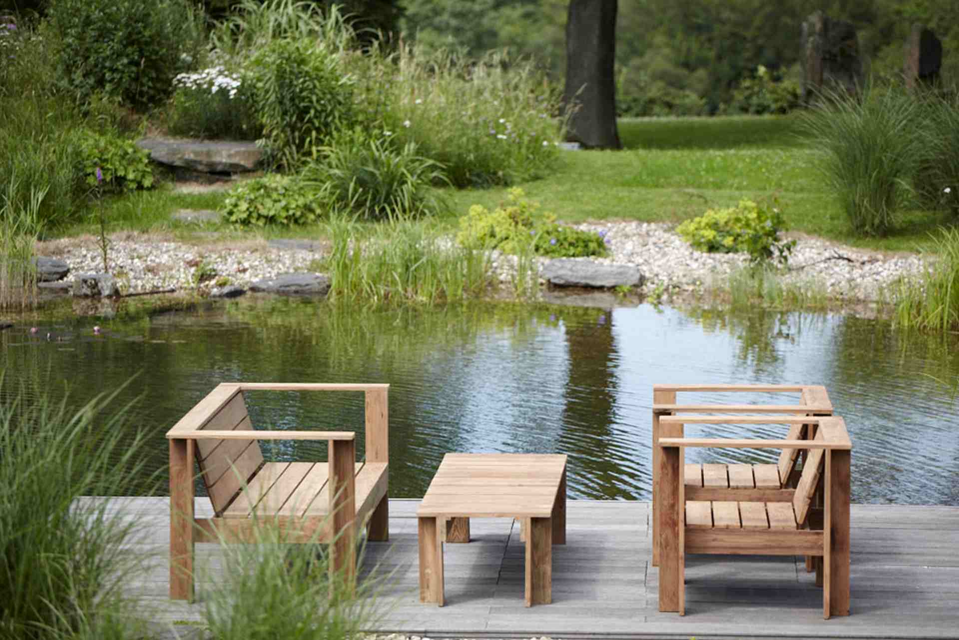 Lounge Batten Sessel aus recyceltem Teakholz