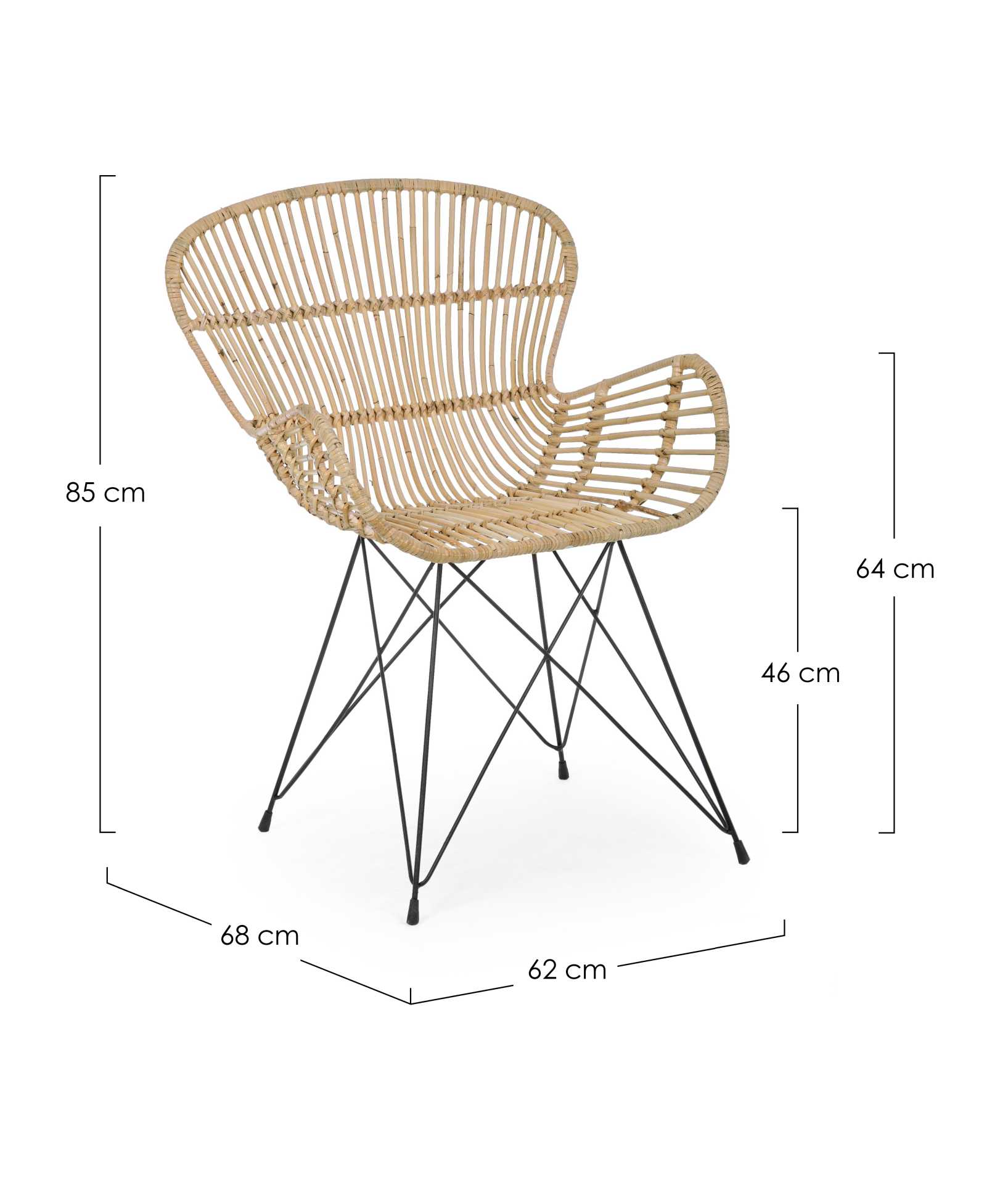 Sessel Venturs aus Rattan, Natur