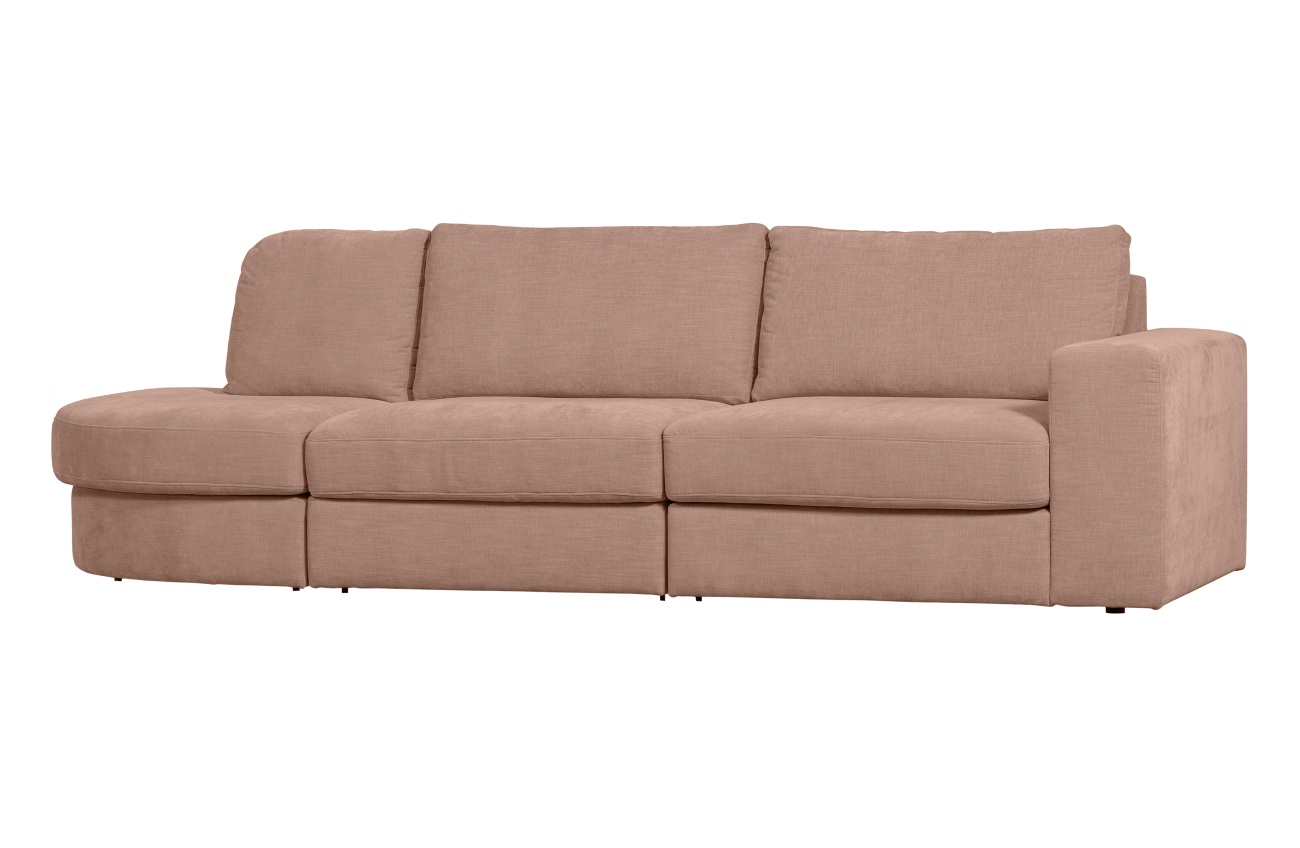 Sofa Family aus Webstoff Links, Rosa