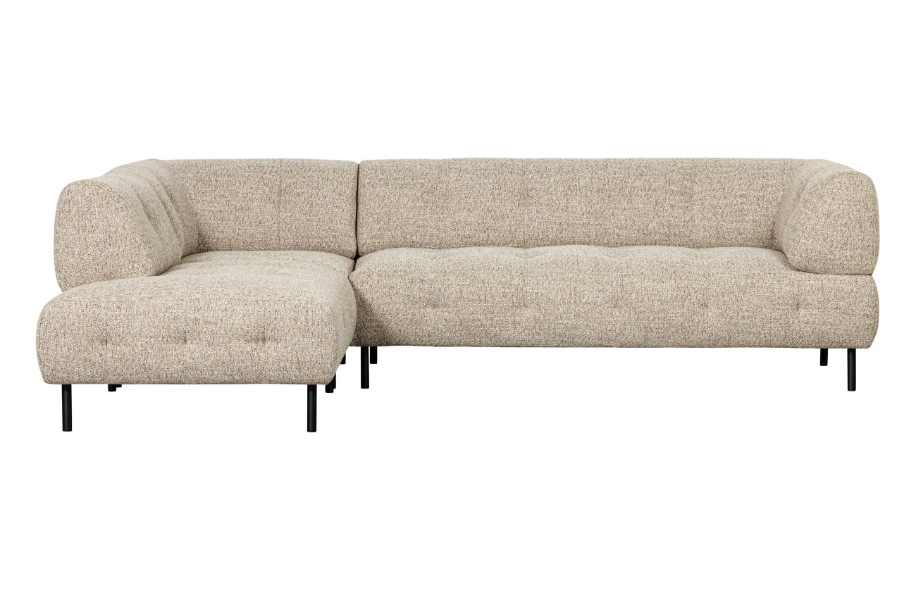 Ecksofa Lloyd aus grobmaschigen Stoff Links, Beige