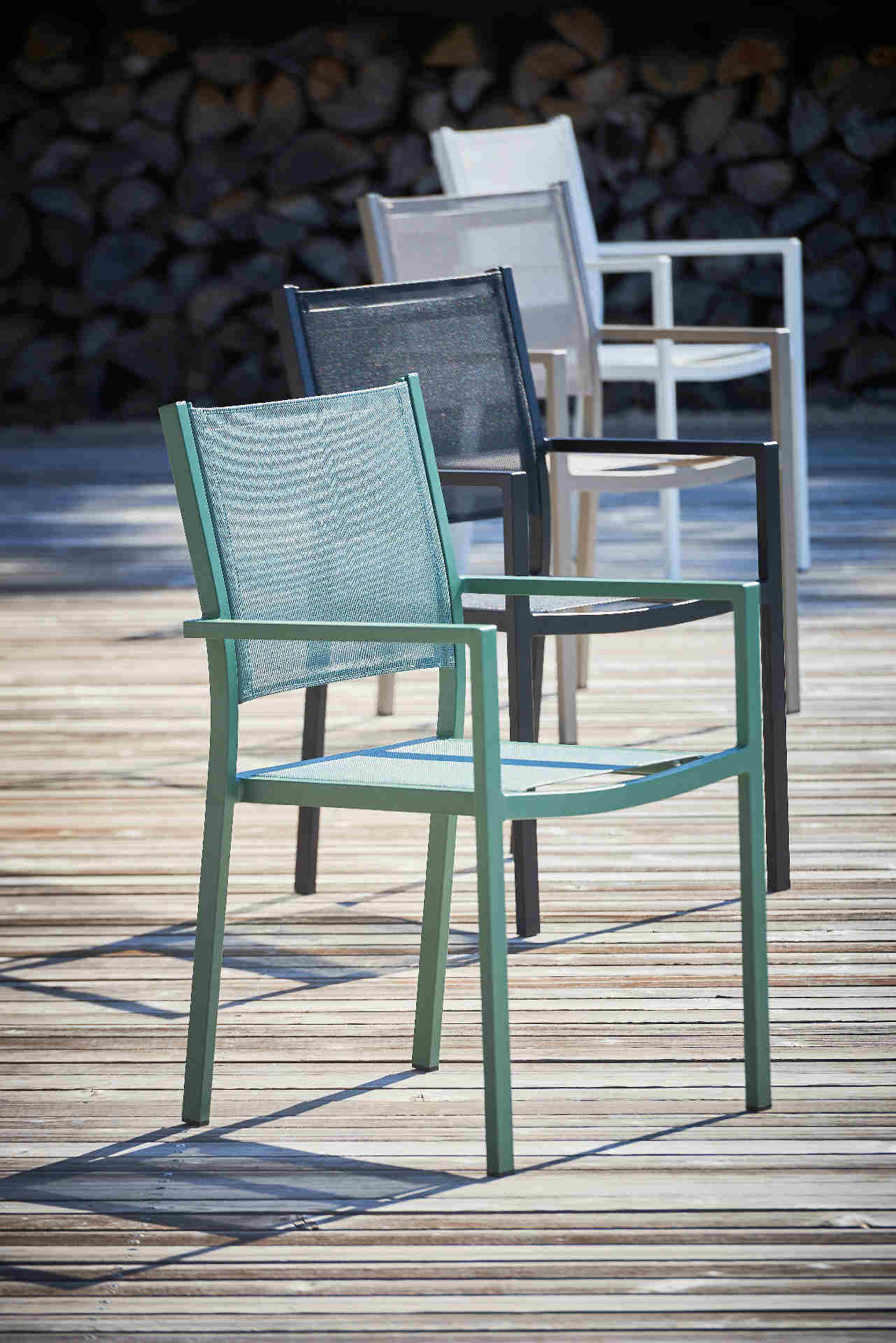 JanKurtz Gartenstuhl Gartensessel Aria Armlehne Textilene Aluminium stapelbar