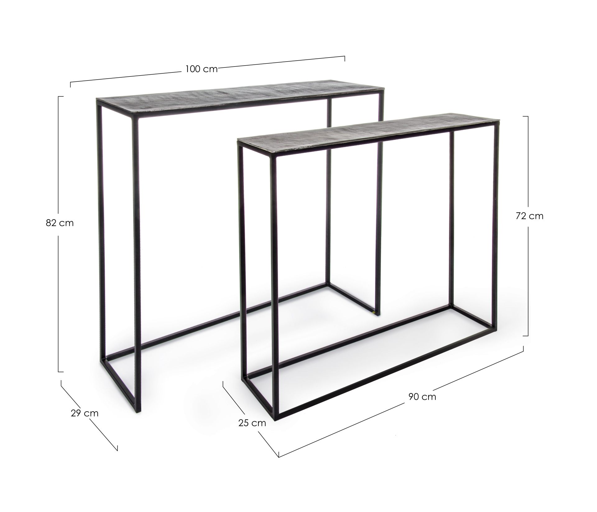 Konsole Tahir 2er-Set aus Aluminium