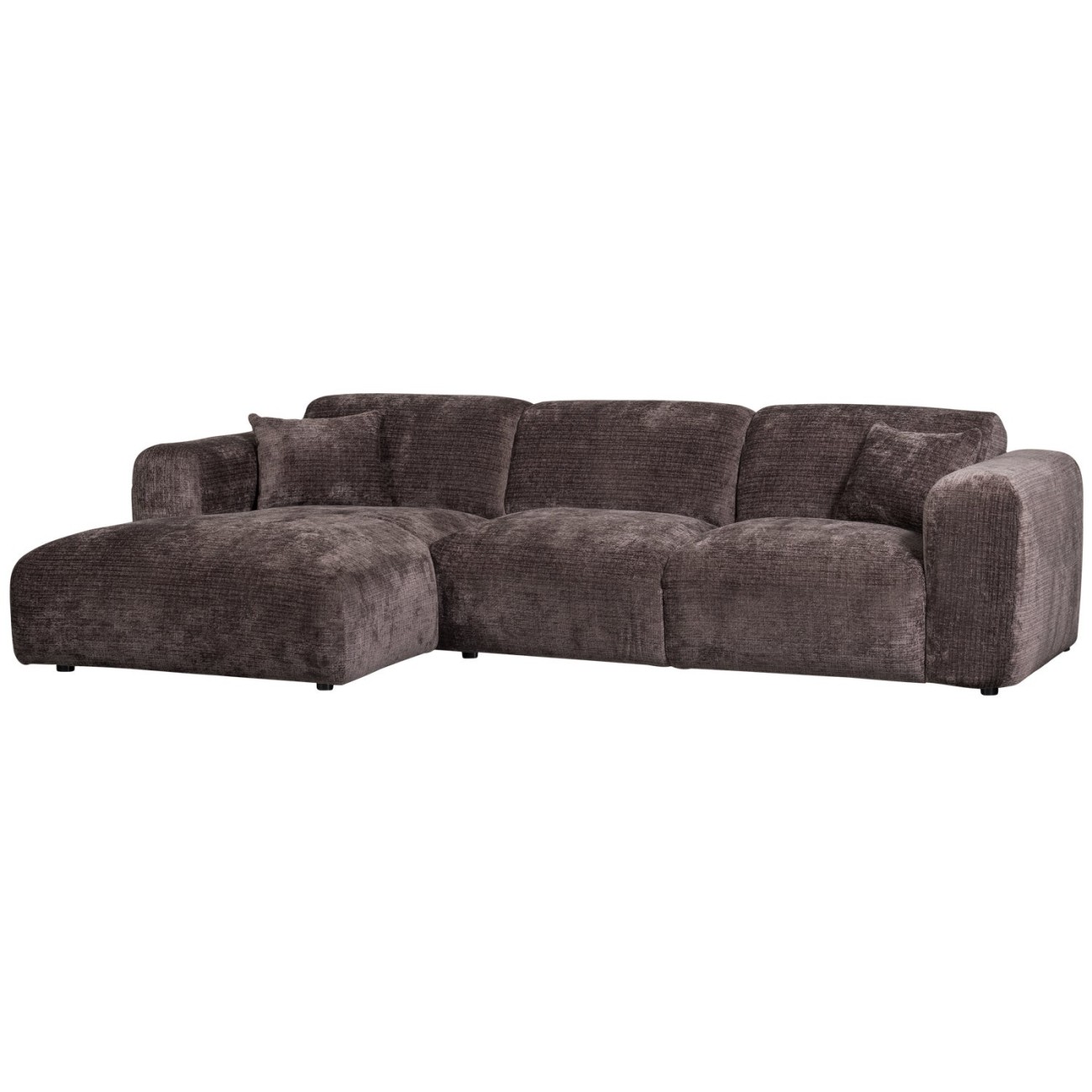 Chaiselongue Cloud aus Chenille-Stoff Links, Braun