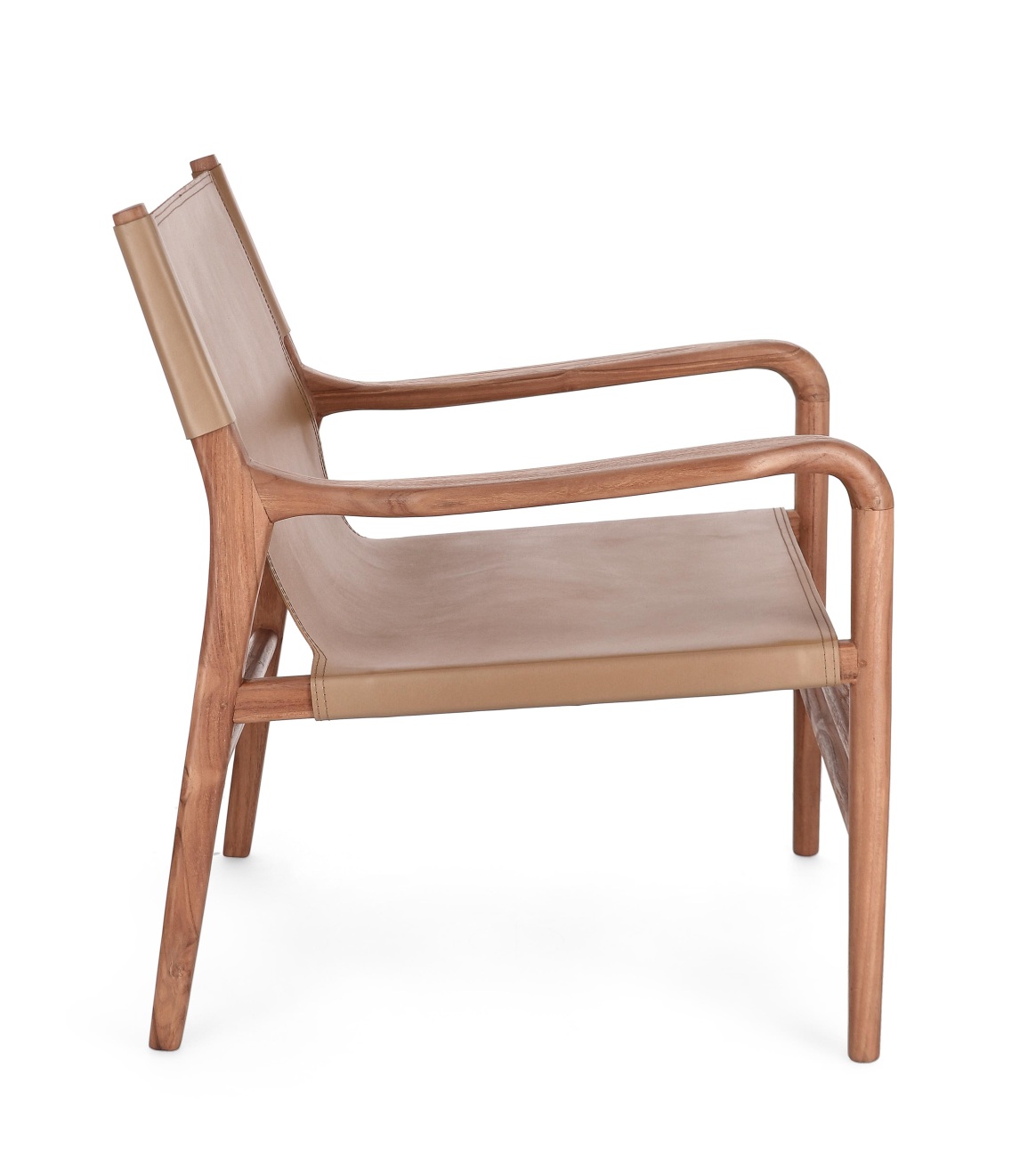 Sessel Caroline aus Teakholz, Taupe