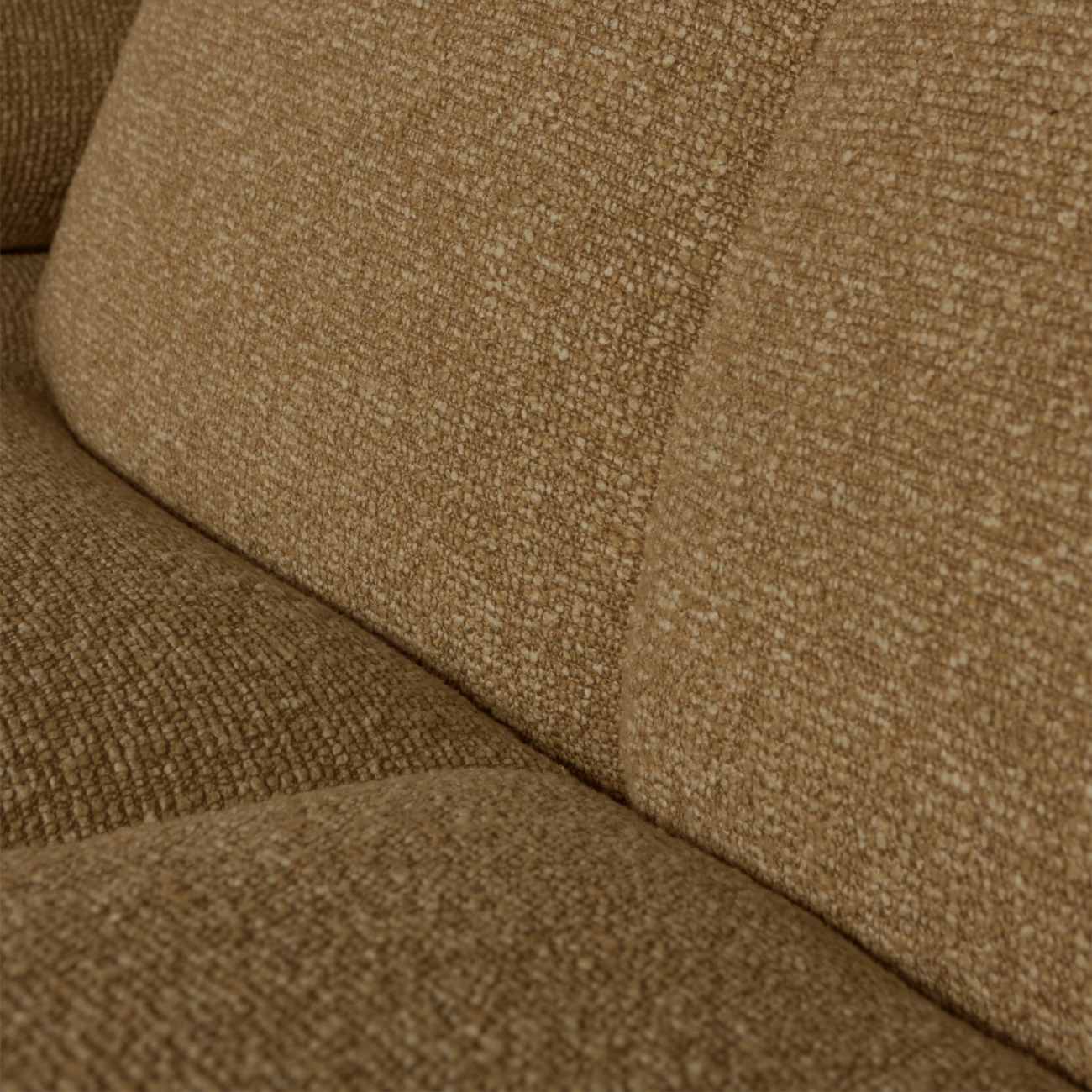 Chaiselongue Mojo aus Boucle-Stoff Rechts, Gelb/Braun