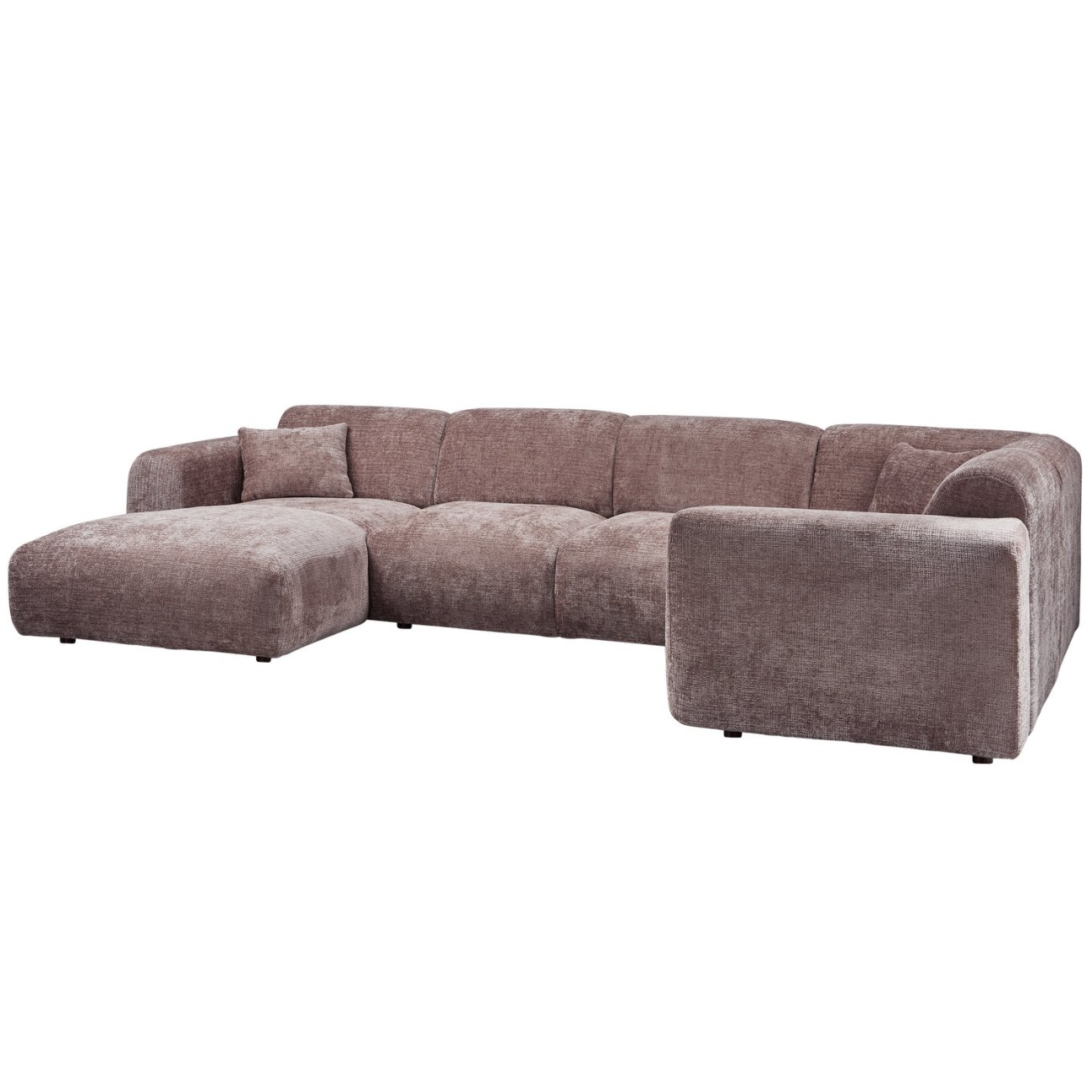 Ecksofa Cloud aus Chenille-Stoff Rechts, Taupe