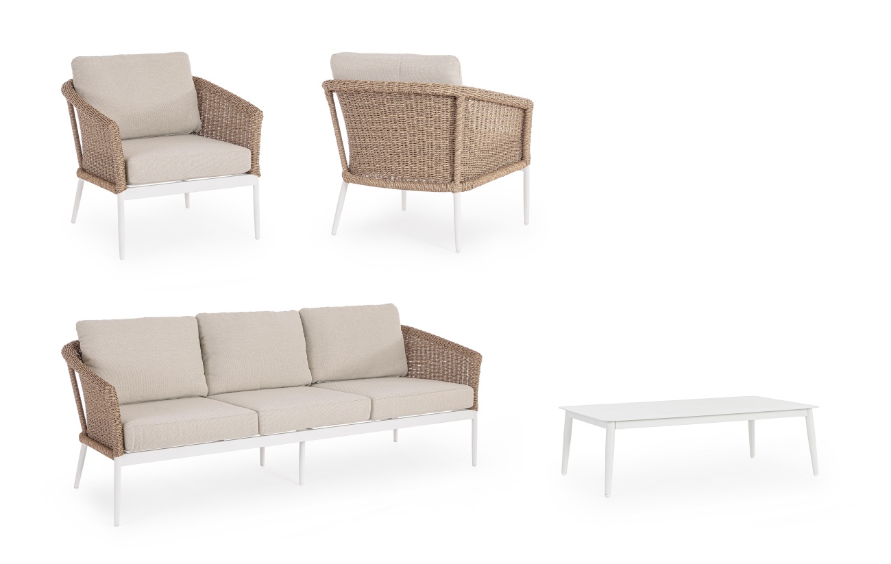 Garten-Set Oceana 4er Gruppe, Weiß