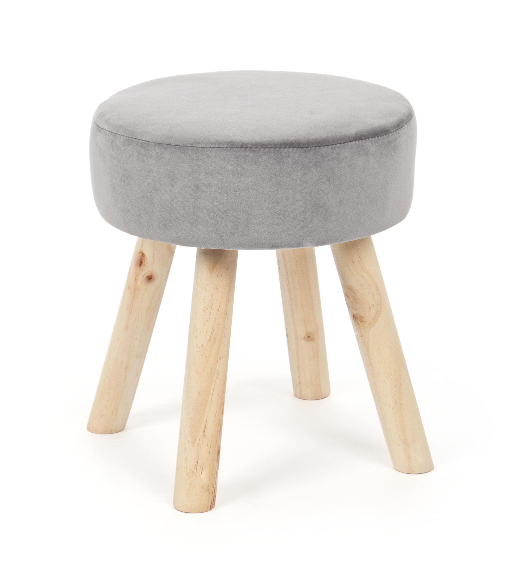 Hocker Adeline in Samt-Optik, Grau