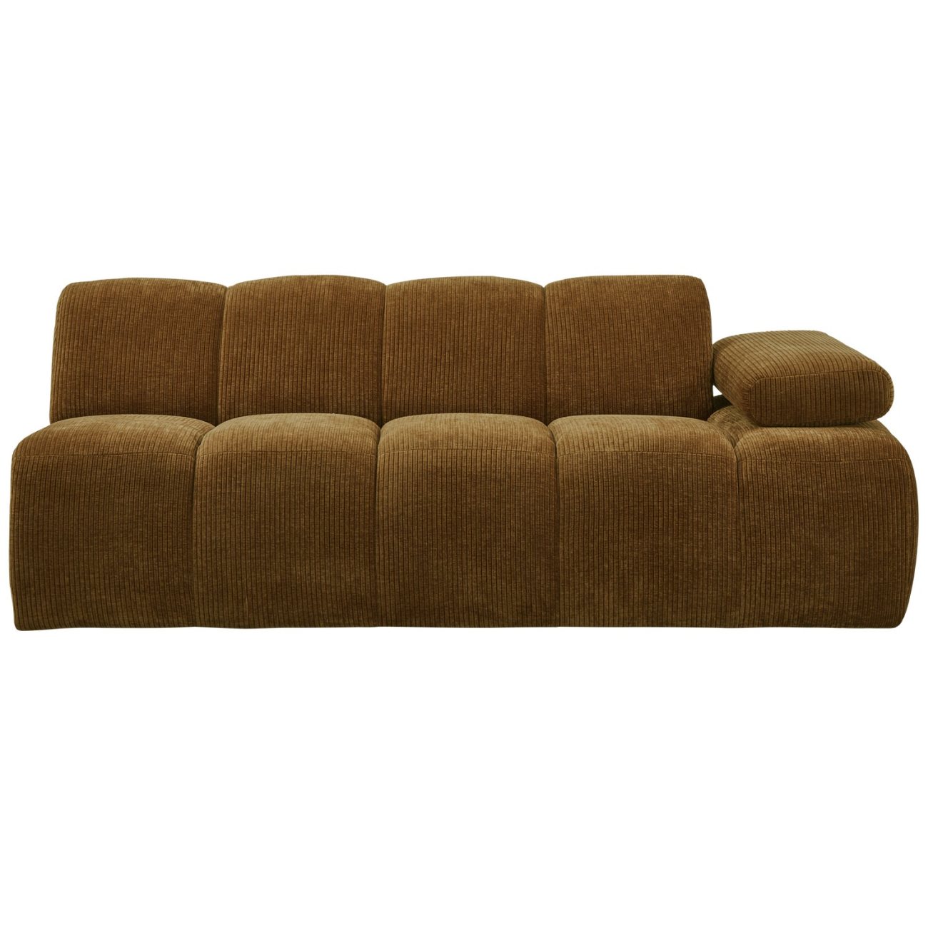 Modulsofa Mojo Flachcord 2er Arm-Rechts, Honiggelb