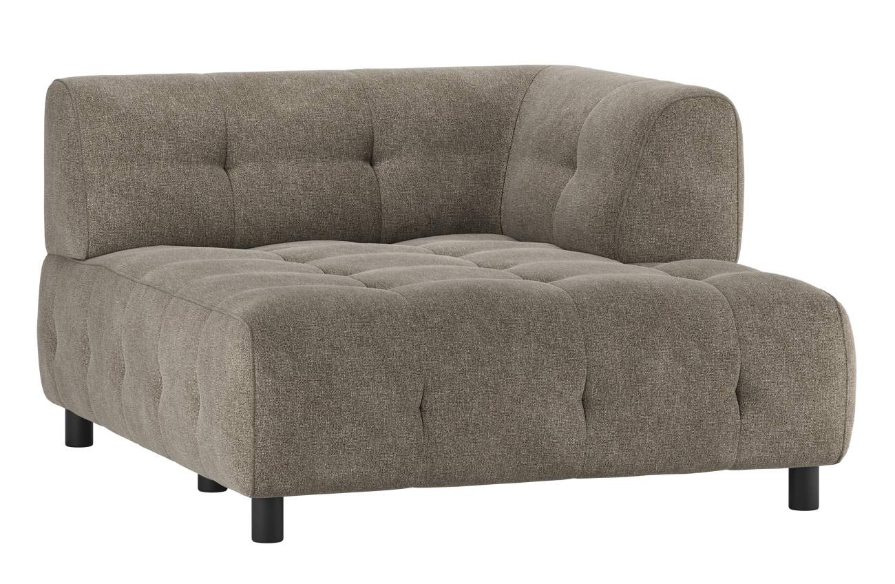 Modulsofa Louis Chaiselongue aus Flachgewebe Rechts, Grün