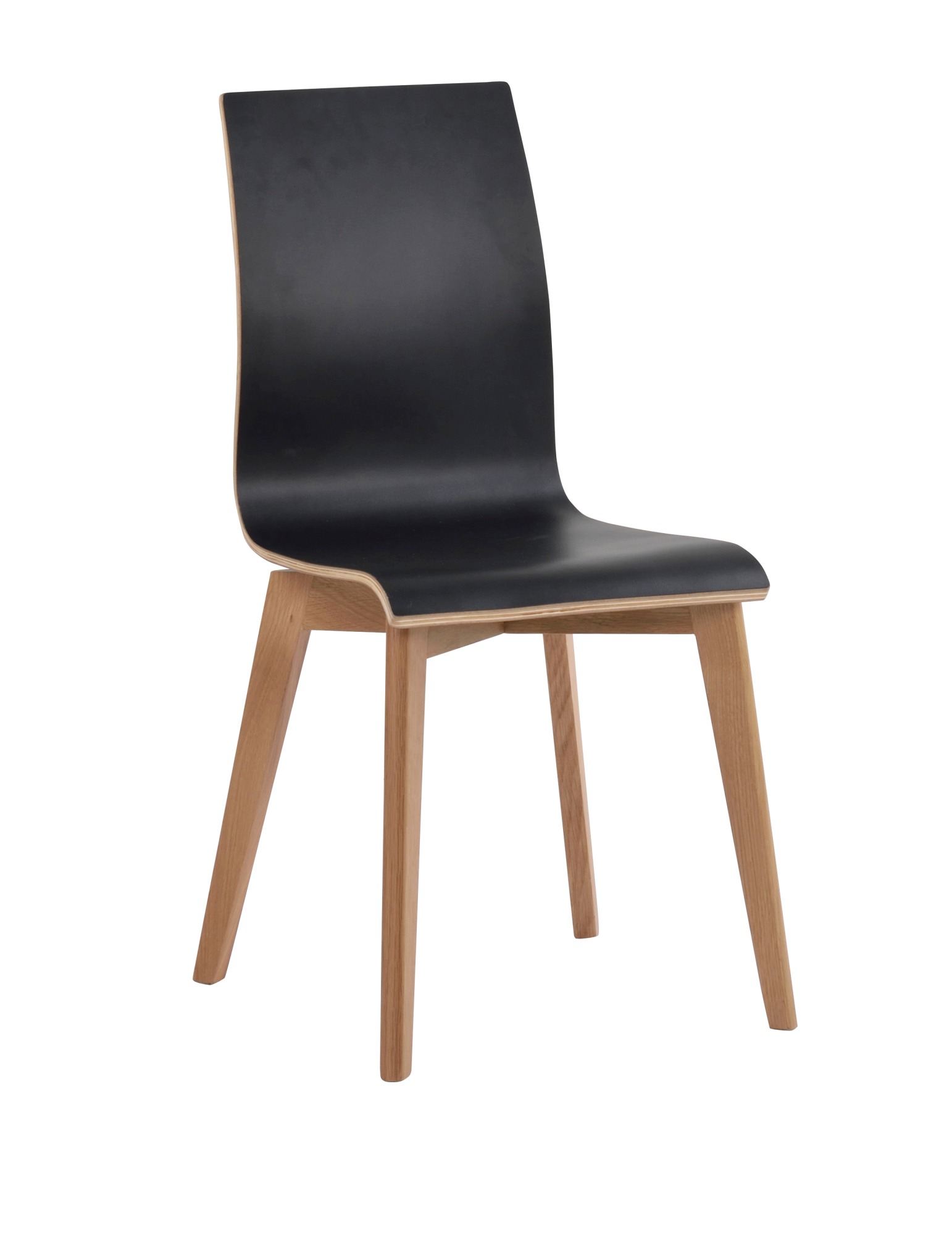 Stuhl Gracy 2er Set, Schwarz / Eiche