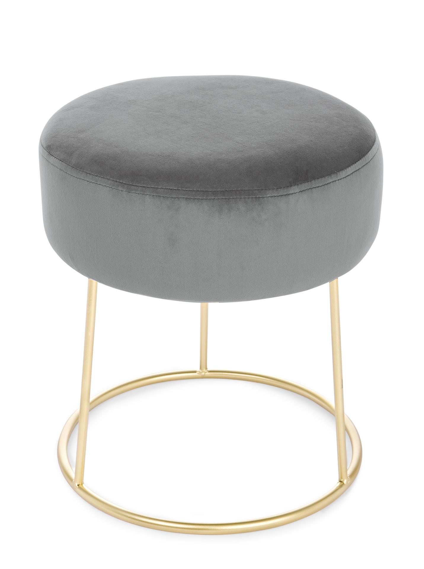 Hocker Clarissa in Samt-Optik, Grau