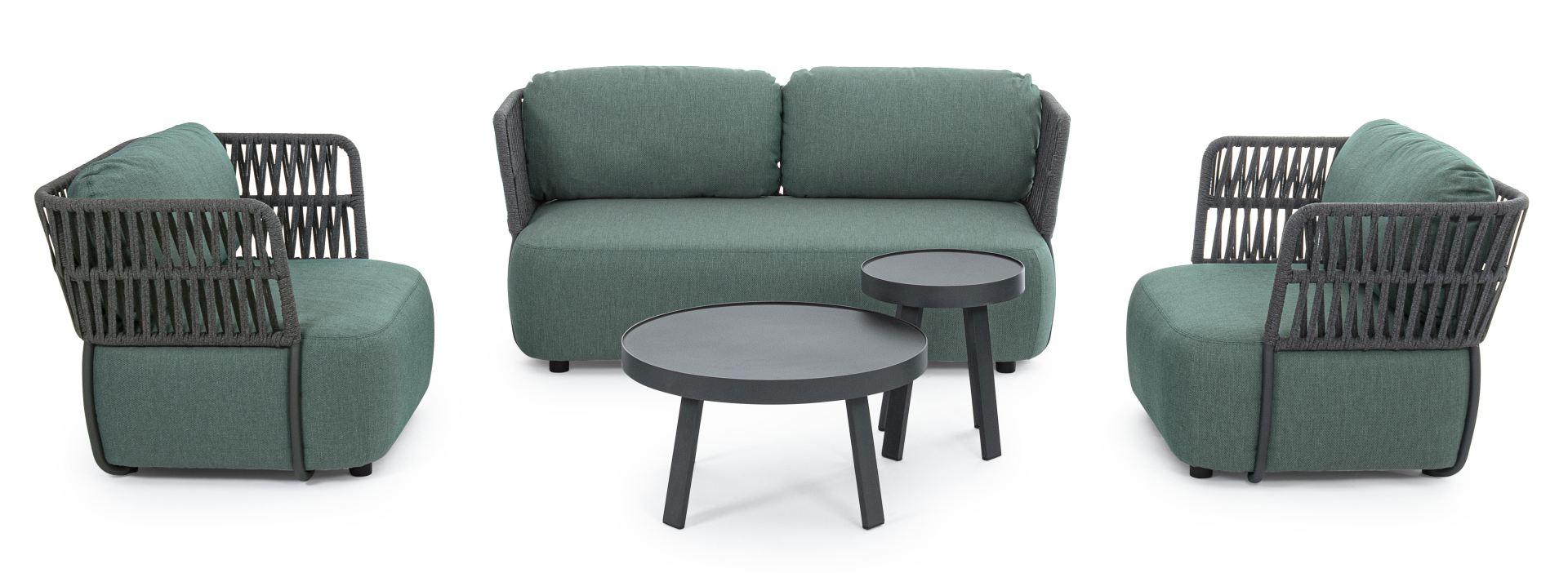 Sofa Palmer aus Aluminium, Jade