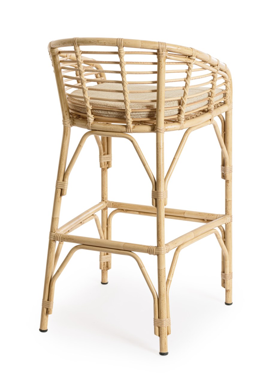 Gartenbarhocker Alaida aus Rattan, Natur