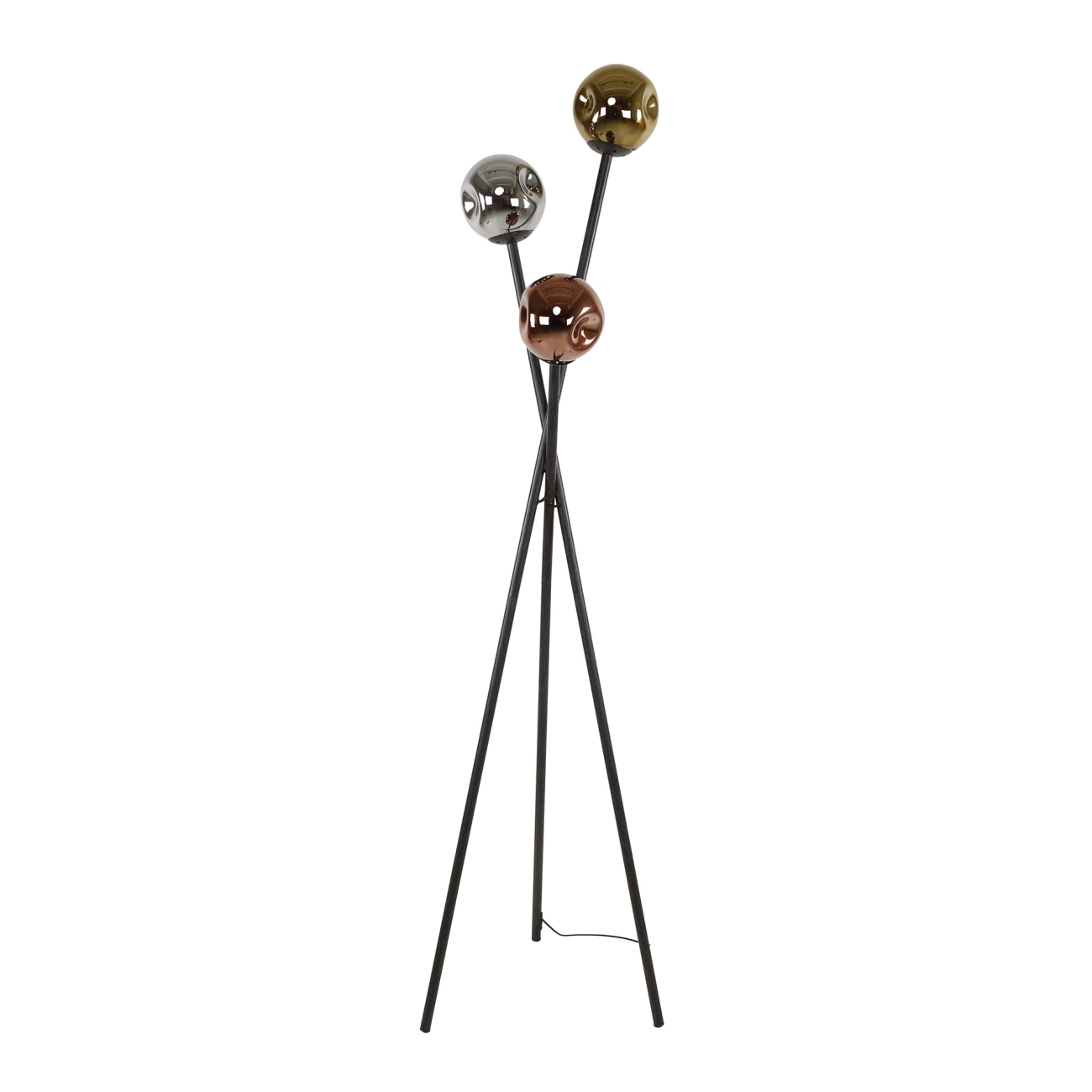 Stehleuchte Atodimpal mit LED, 3-flammig - Gold-, Kupfer-, Chromglas
