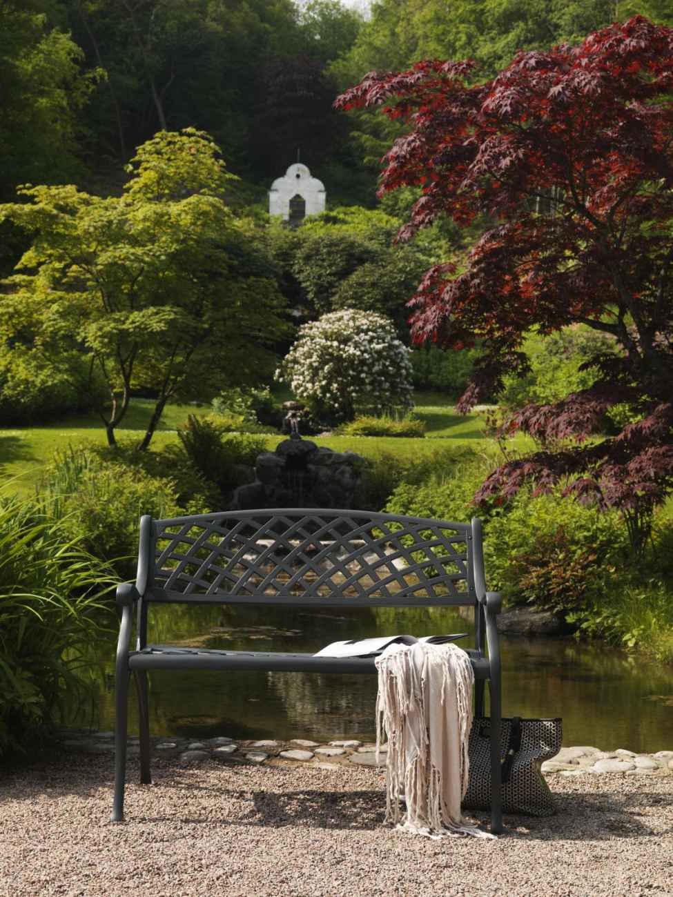 Gartenbank Arras mit Rückenlehne, Anthrazit