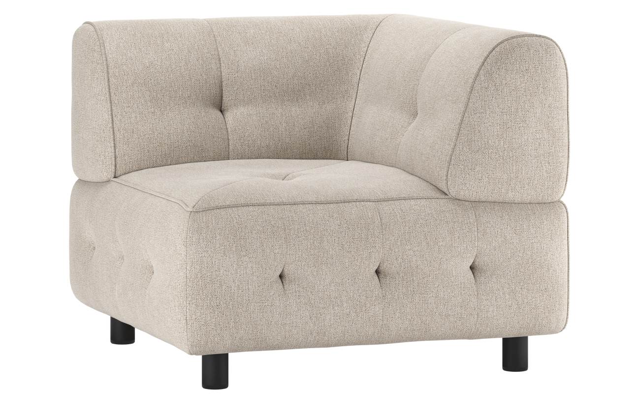 Modulsofa Louis Eck-Element aus Flachgewebe, Creme