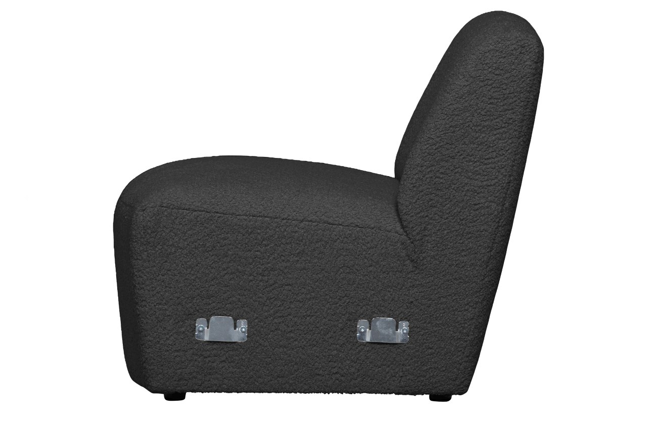 Modulsofa Coco 1-Sitzer aus Boucle-Stoff, Dunkelgrau