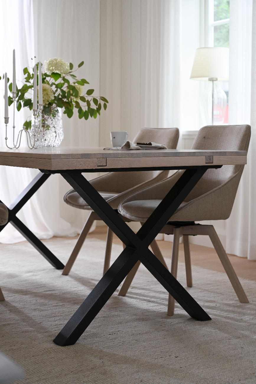 Esstisch Brooklyn, X-Gestell, 170cm, Whitewash