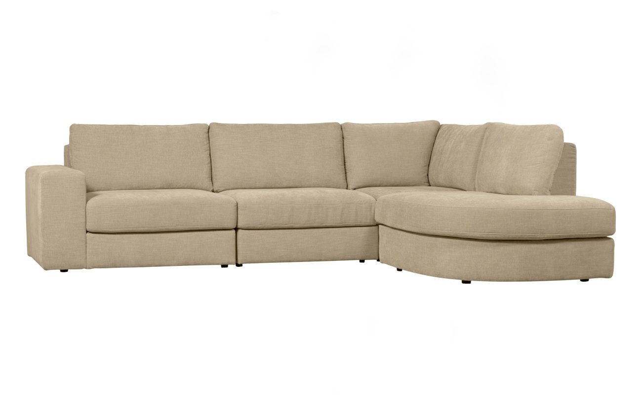 Ecksofa Family aus Webstoff Rechts, Sand