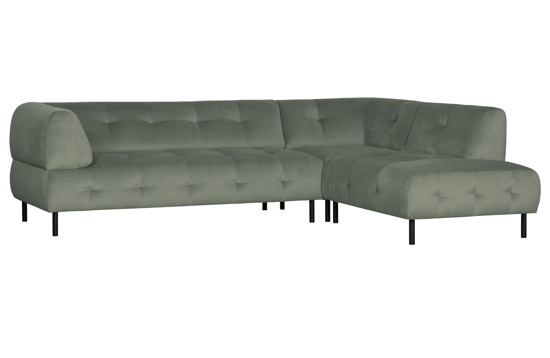 Ecksofa Lloyd mit Samtbezug, Rechts, Mint