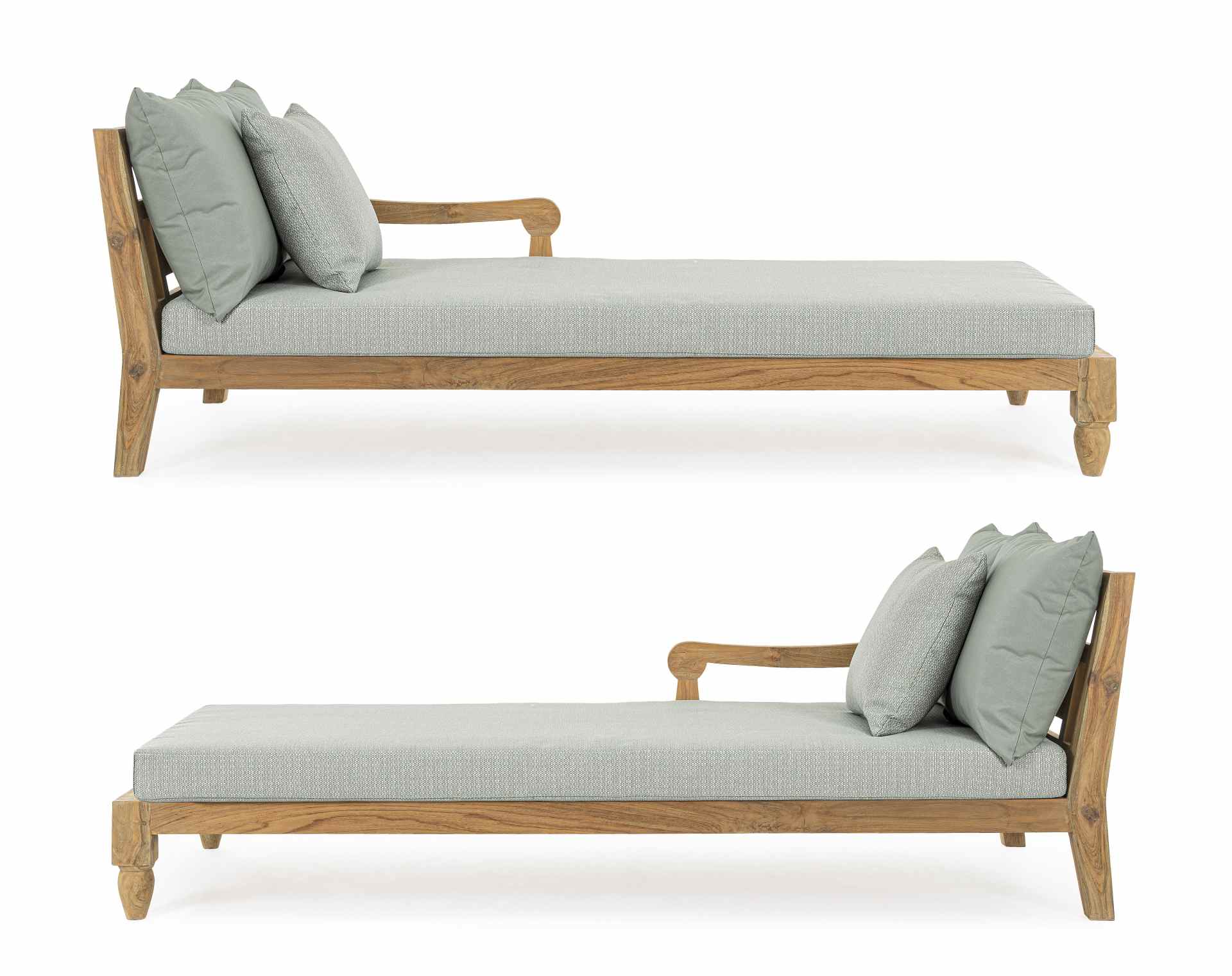 Daybed Bali aus Teakholz, Aqua