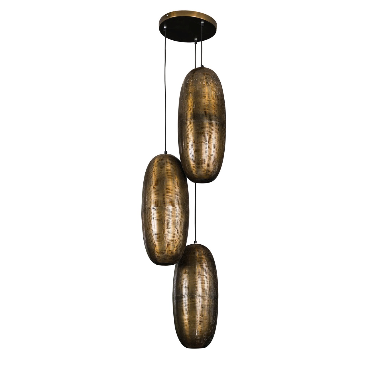 Hängeleuchte Fojara, 3-flammig - Metall in Antike Bronze, inkl. LED