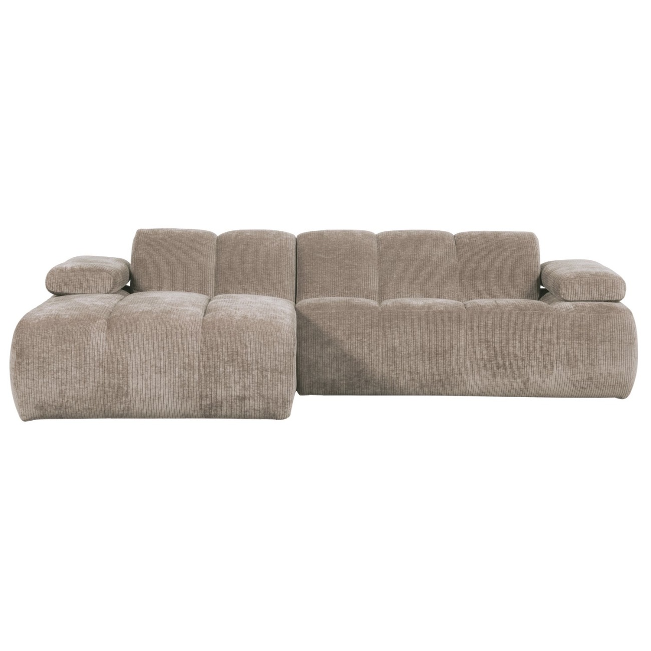 Chaiselongue Mojo aus Flachcord Links, Dunkelsand