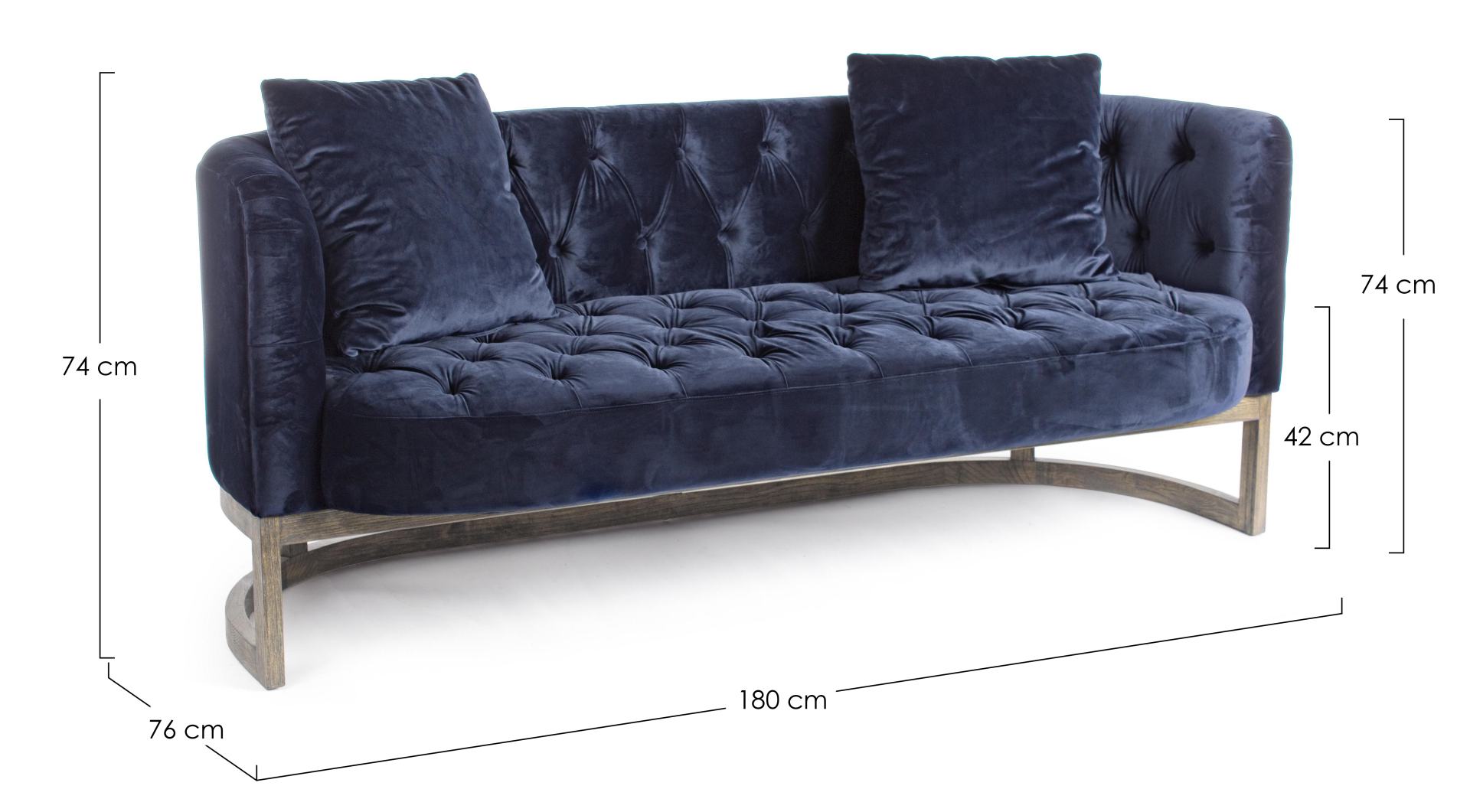 Sofa Midway aus Samt, 3-Sitzer