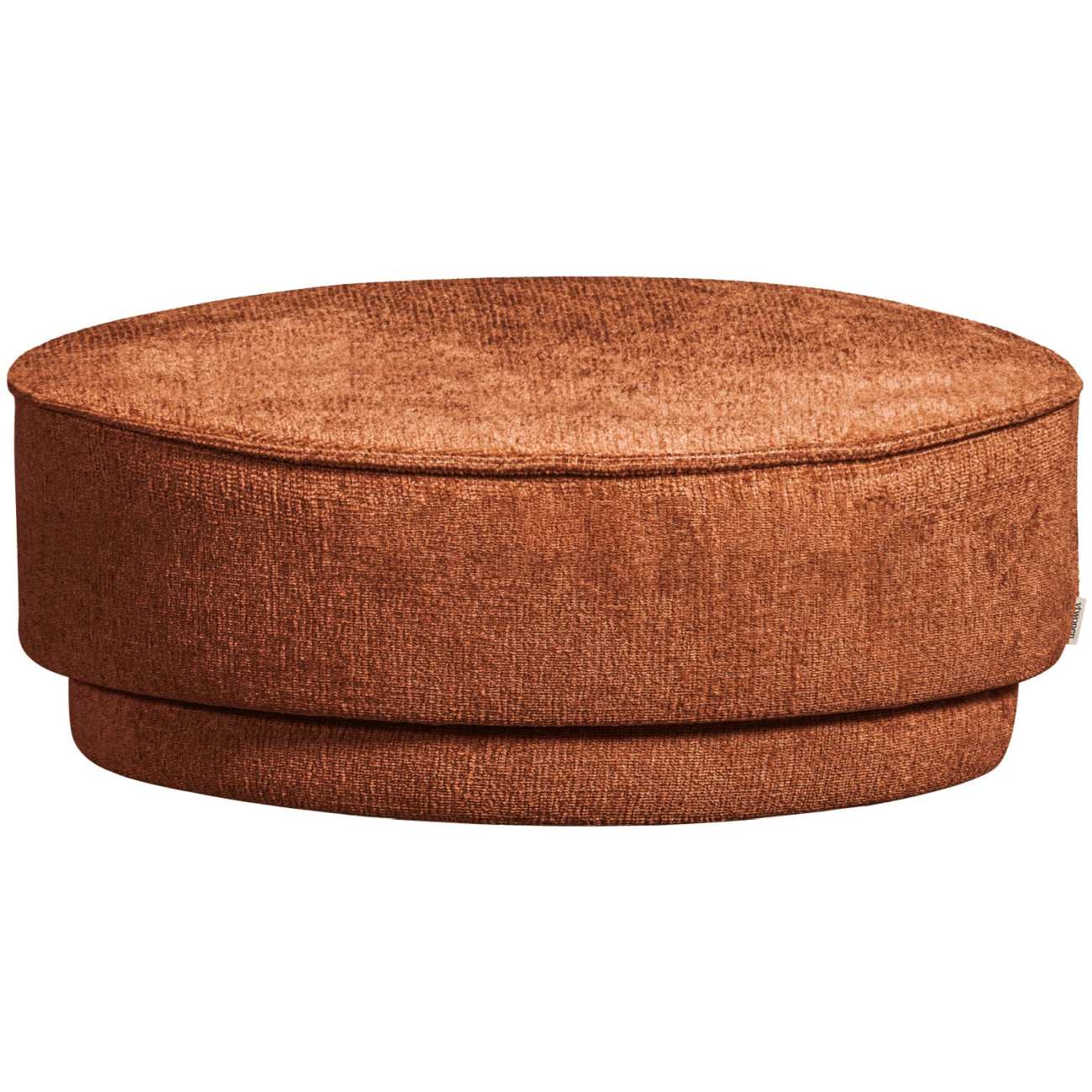 Hocker Pearl aus Melange-Stoff Ø 80 cm, Rust