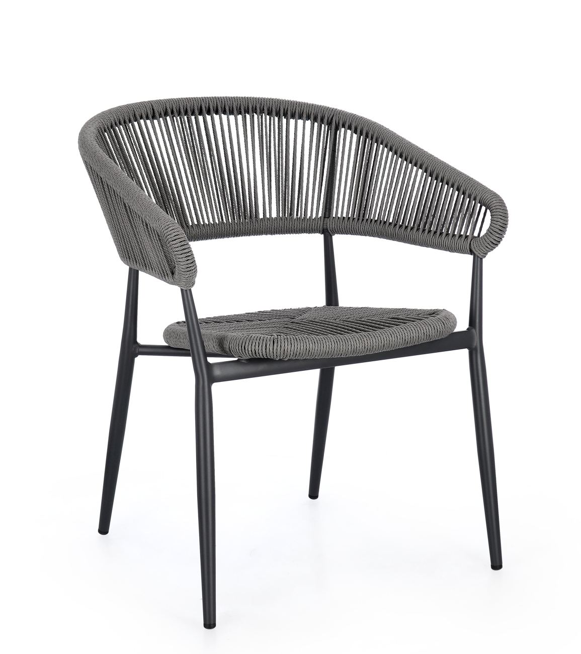 Gartenstuhl Algaida aus Aluminium, Anthrazit / Grau