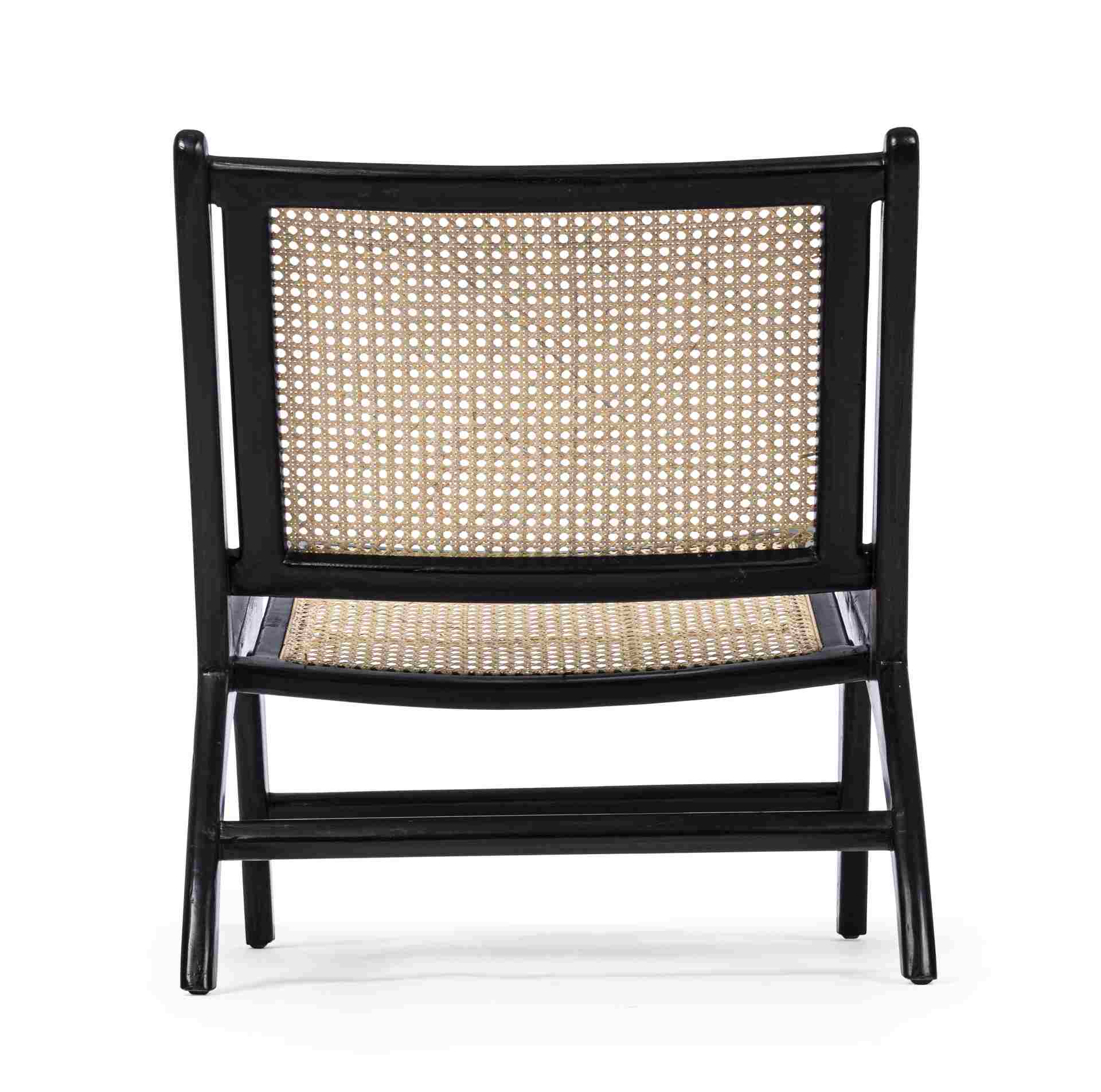 Sessel Mabel aus Rattan, Schwarz