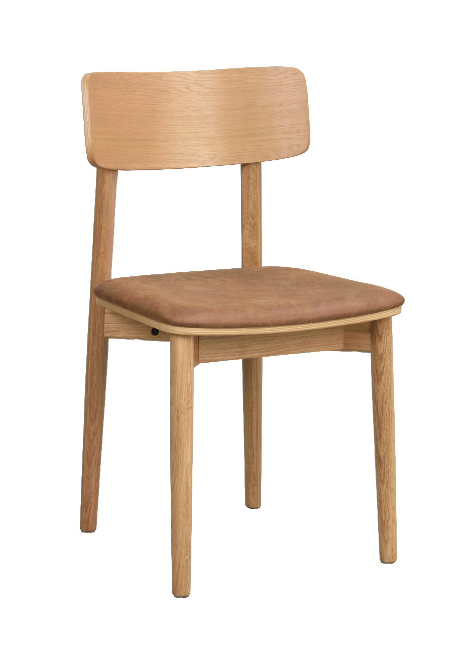 Stuhl Wolcott 2er Set, Eiche / Braun