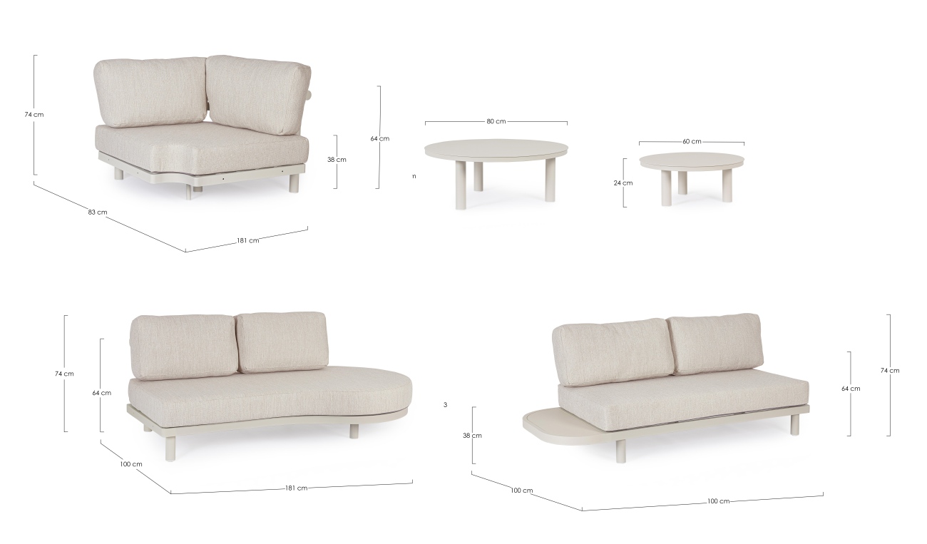Gartenecksofa Hercules Inkl. Couchtisch-Set, Morny